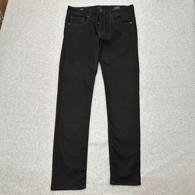 G-Star Raw Jeans Men’s Black Button Fly 3301 Slim Fit Denim Size 33x32 (32x31)