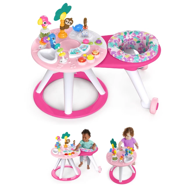 2-in-1 Walk-Around Baby Activity Center & Table, Tropic Coral, Age 6 Months+