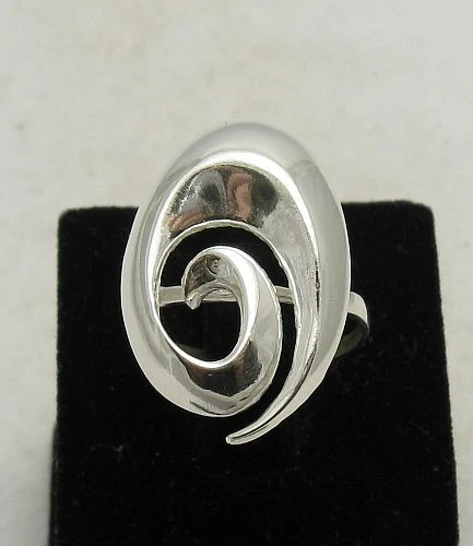 Buy Handmade Chunky Hammered Wide 8mm Solid Silver 925 Wrapped Band Ring Hallmarked by Gower Coast Crafts for only £31.00