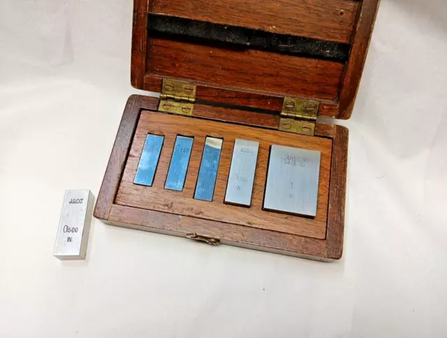 Jansson Gage Company Rectangle Gage Block Set - .209" to 1" with wood box used