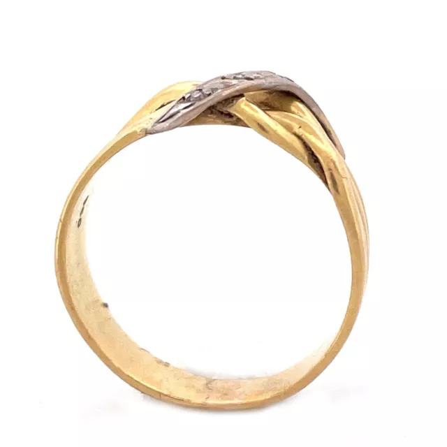 Elegant 18k Yellow Gold Rope Diamond Ring 2