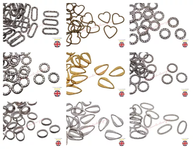 20 Pcs - Tibetan Silver Linking Ring Ring Connectors Jewellery Craft Beading UK