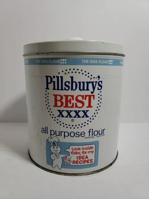 Vintage J.L. Clark Pillsbury's Best Metal Tin Flour Canister Pillsbury Doughboy