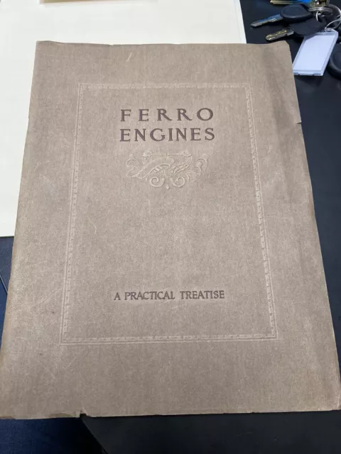 1912 Ferro Marine Engines Catalog w/ Embossed Cover Stunning - Ex. Condition!!