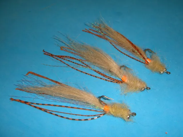 FLY FISHING FLIES - Tan/Orange HOT-SPOT MANTIS SHRIMP size #4 (6 pcs.)