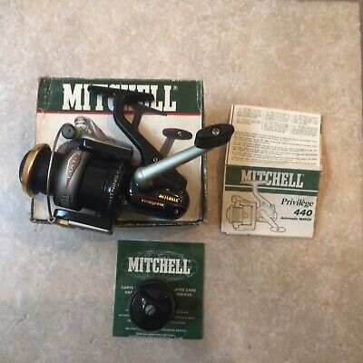 Mitchell Privilege 440 vintage spinning reel, spare spool, Istruzioni e Scatola.