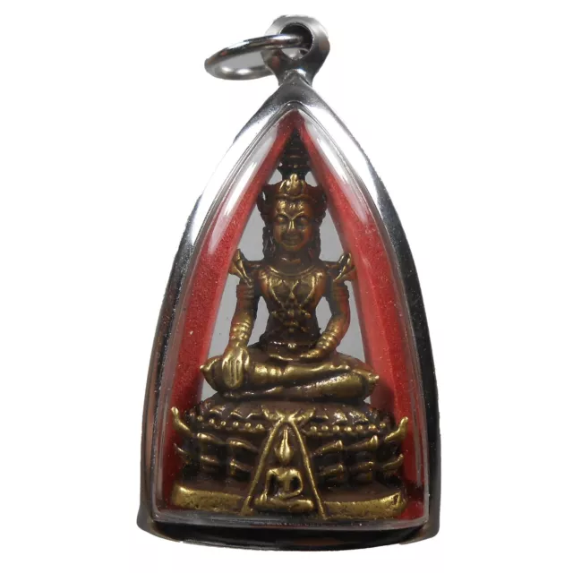 Perfect! Old Buddha Amulet Lp Kasem Hot Pendant Very Rare From Siam !!!