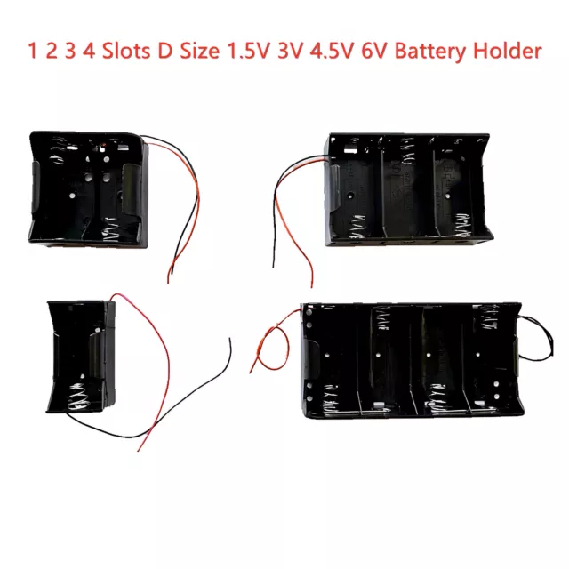 Batteriehalter Gehäuse für D/Cx1,2,3,4,8 Zelle 23A CR123 Batterie Schalter Kabel 2