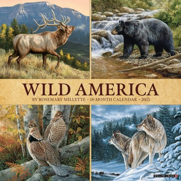 WILD AMERICA 2025 12 X 12 Wall Calendar, Paperback, Brand New, Free P&P