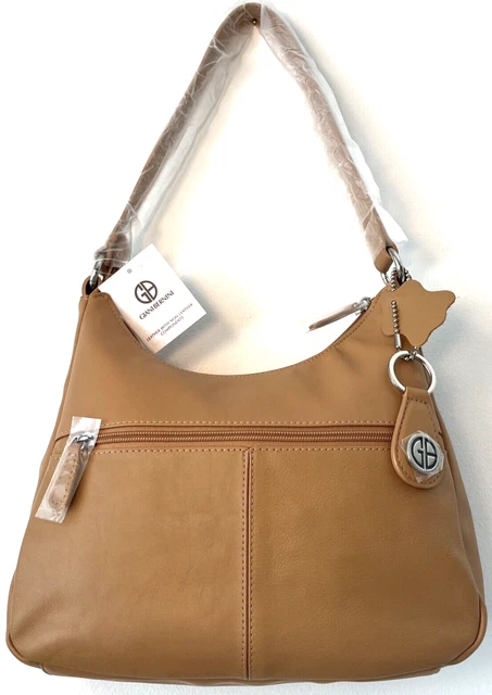 New With Tags: Nappa Tan Leather HoBo Shoulder Strap Handbag by Giani Bernini