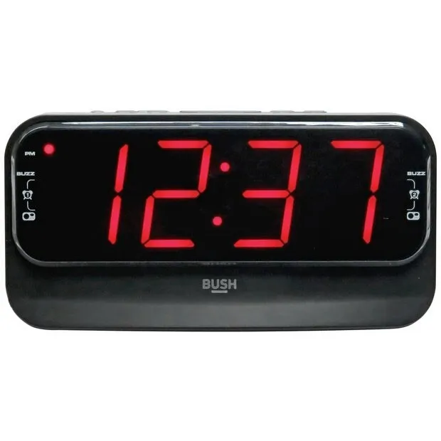Bush Large LED Alarm Clock Radio Fm / Am Dormir Minuteur avec Double Alarm-Uk