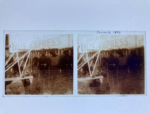 Pornic 1933 Bretain Holiday Glass Plate 6X13 Stereoscopic Shot