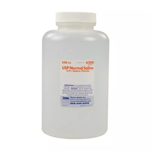 0.9% Sodium Chloride Irrigation Saline  500 Ml Bottle Nurse Assist