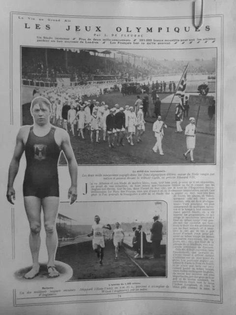 1895 1908 Jeux Olympiques Londres Athenes Stockholm Athlete Epreuves 7 Journaux