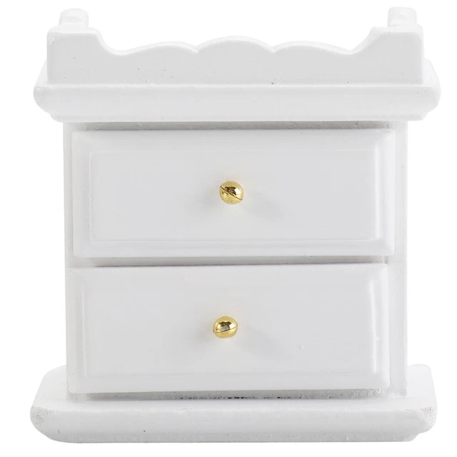 Casa delle bambole comodino mini comodino vetrina per miniature bianco