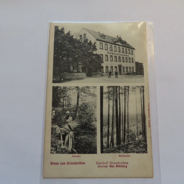 seltene & alte AK: Gruss aus Grossbothen, Gasthof Max Mühlberg, 1903