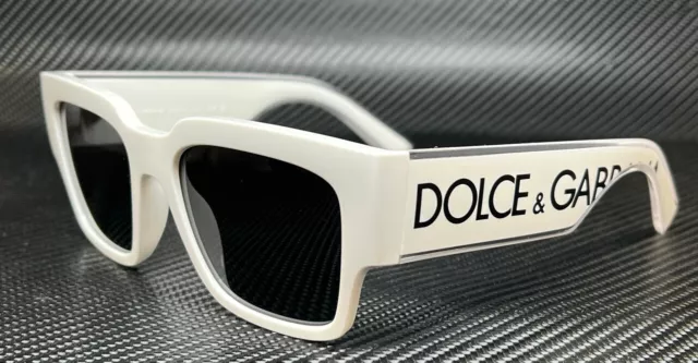 DOLCE & GABBANA DG6184 331287 White Dark Grey Women's 52 mm Sunglasses