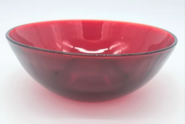 Ruby Red Glass Red Mixing Bowl Antique French France Arcoroc