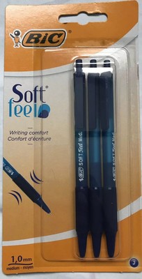 BIC Bic 8373982 Soft Feel Stylo à Bille Emballage Pointe Moyenne De 1,0mm Snap 