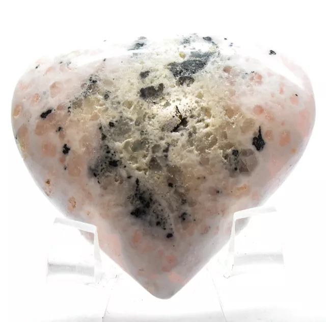 2.1 " Rose Mangano Calcite Avec / Inclusions Cœur Poli Pierre Gemme Cristal -