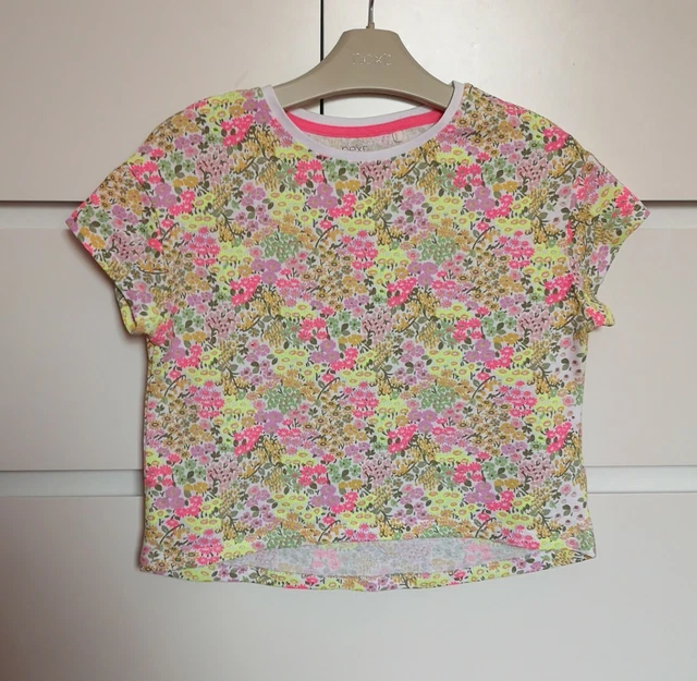 NEXT___floral crop T-shirt top girl age 6 yrs VGC