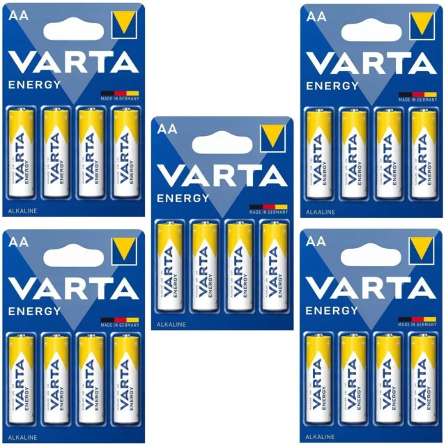 20 x VARTA AA Alkaline Batteries 1.5V  ENERGY - LR06 MN1500 4103 MADE IN GERMANY