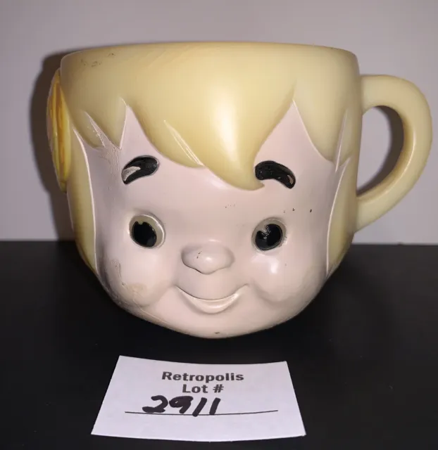1972 Vintage Hannah Barbara Flintstones Mugs Cups Pebbles Bam Bam Promo
