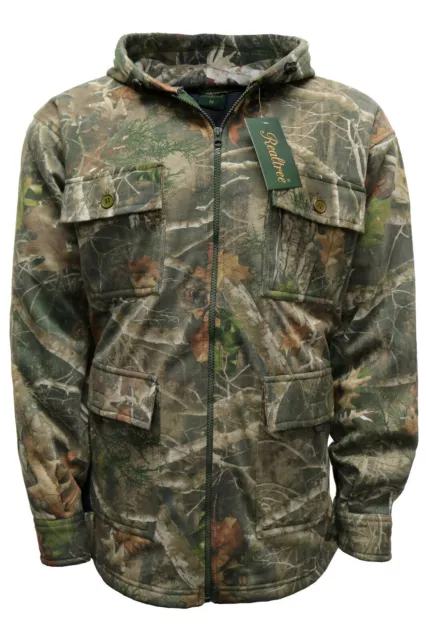 Mens Thick Fleece Realtree Jacket Jungle Camo Print Hunting Fishing Coat M-6XL 3