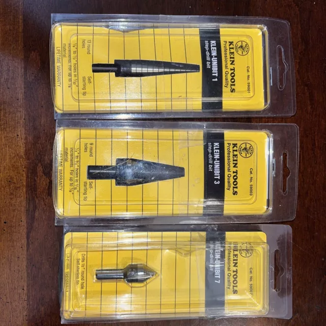 Klein Tools #59001 #59003 #59007 Step Drill Bit Lots Of 3