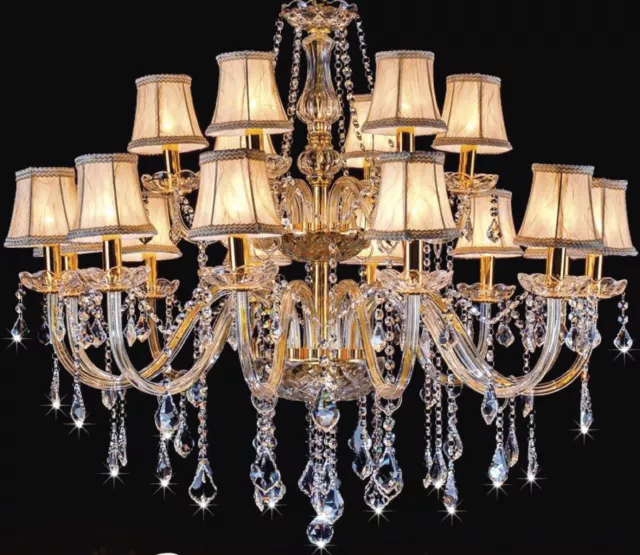 Crystal Chandelier Chandelier with Lamp Shades Pendant Light 6 -18 lights