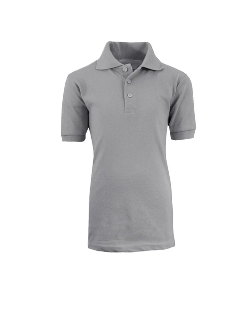 DDI 2290409 Boys&apos; Heather Grey School Uniform Polo Shirt - Size 8 Case of 3