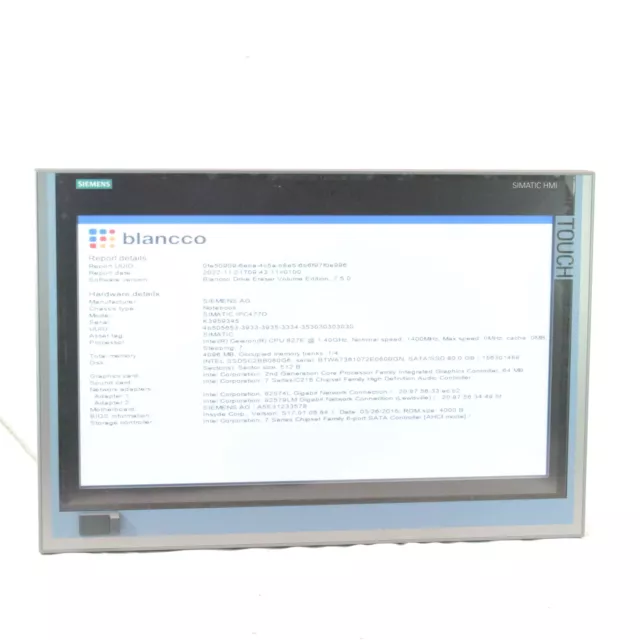 Siemens Simatic IPC477D 22" Touch 80GB SSD 6AV7244-6EA00-0MT1 6AV7244 -used-