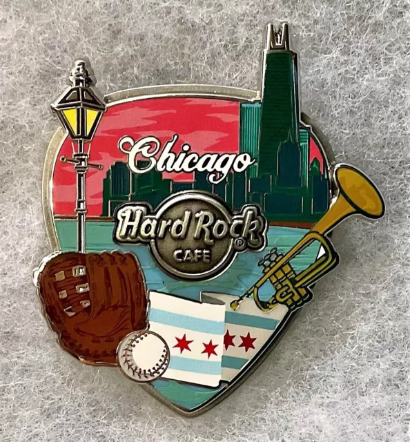 HARD ROCK CAFE Chicago 3D Collage Series Guitar Pick Pin # 619529 $22. ...