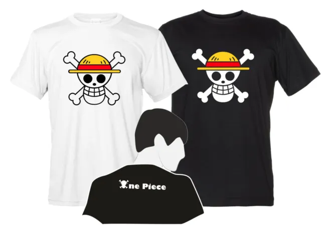 One Piece Maglietta Jolly Roger personalizzata T-Shirt Manga Stampa Fronte Retro