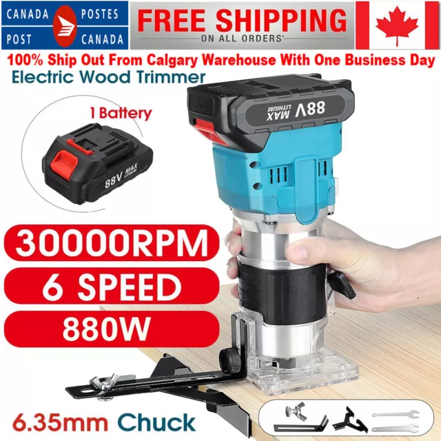 880W Electric Cordless Trimmer Wood Working Tool Wood Router Carving Machine