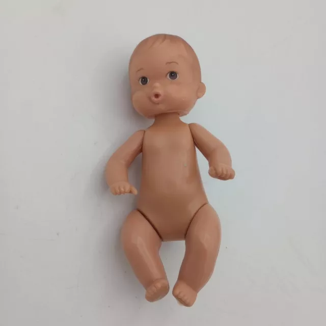 M&C Baby Doll Vintage 1990s 4 inch Jointed Dollhouse Toy Pretend Play