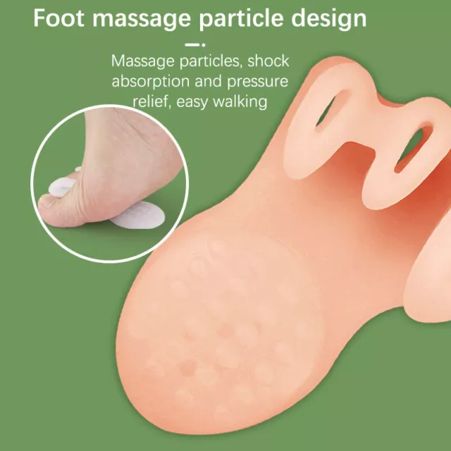 1Pair Three Toes Spacers With Massage Granules Hallux Valgus Corrector ~~