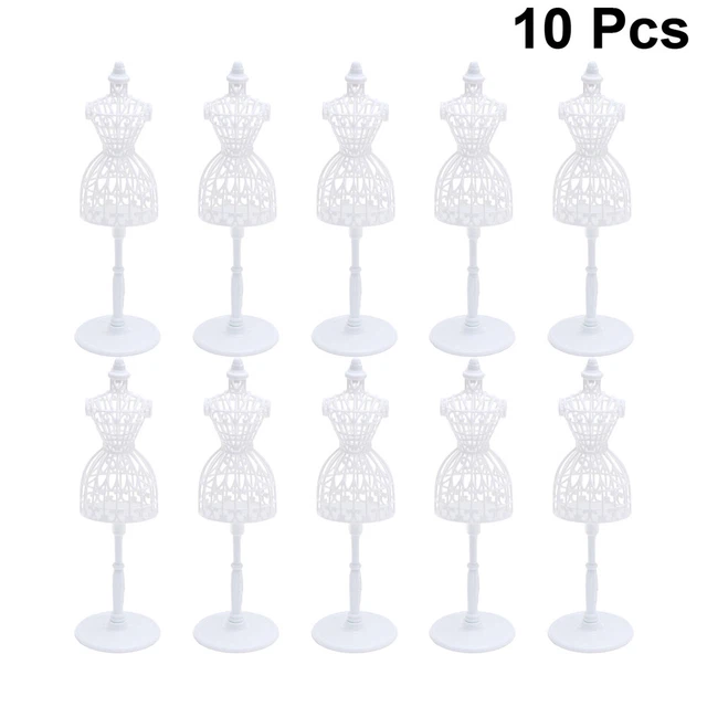 10 piezas Muñeca Forma de costura Ropa Soporte Joyería Soporte Vestido Pequeño Forma
