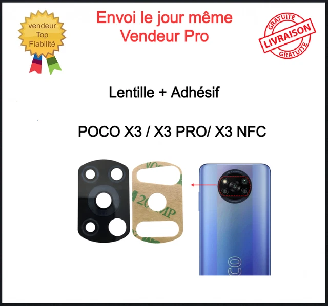 Objectif Arrière Pour Caméra Xiaomi Poco X3 Pro - Lentille + Adhésif - Neuf D'origine