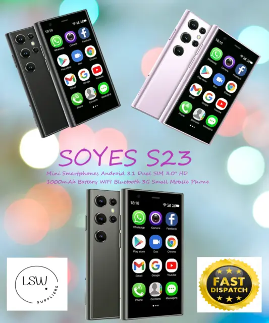 Unlocked SOYES S23 Pro Mini HD Smartphones 3G  2+16GB Android 8.1 Dual SIM
