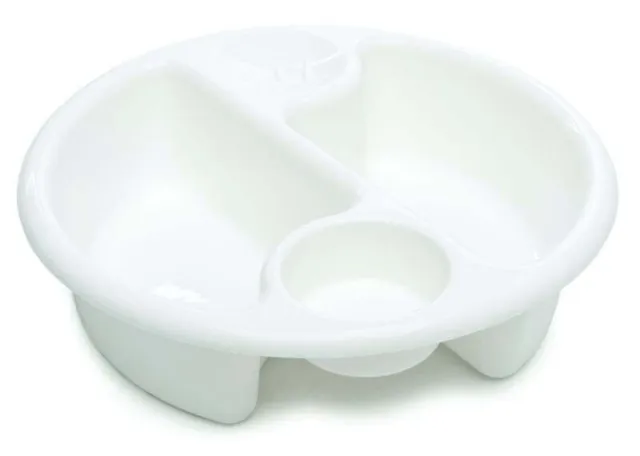Neat Nursery Bathtime Circular White Top & Tail Wash Bowl Basin Storage