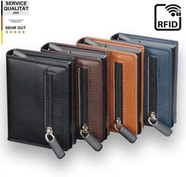 Slim Wallet Kartenetui Münzfach RFID Schutz Cardholder Portemonnaie Geldbeutel