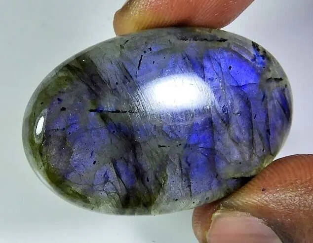 70Cts. Cabochon ovale bleu Labradorite naturelle, pierre précieuse en vrac...