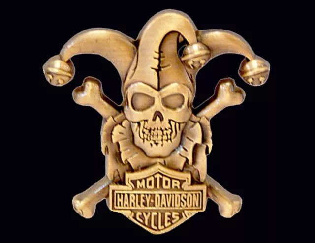 Harley Davidson Rare Clown Skull 3D Die Cast Pin