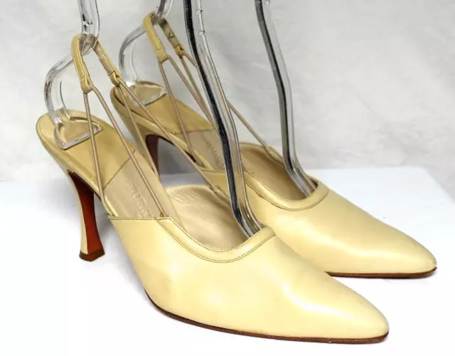 Giorgio Armani Slingback Pointed Toe Pumps Tan EURO 38.5 US 8