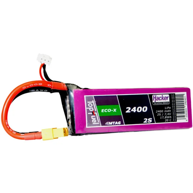 Hacker Modellbau-Akkupack (LiPo) 7.4 V 2400 mAh Zellen-Zahl: 2 25 C Softcase ...