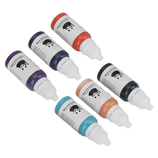 Set inchiostro per tatuaggi 6 colori 15 ml professionale portatile brillante e uniforme da colorare GF0