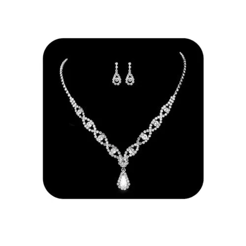 Ushiny Parure de bijoux en argent en scintillants strass pendantes collier et...