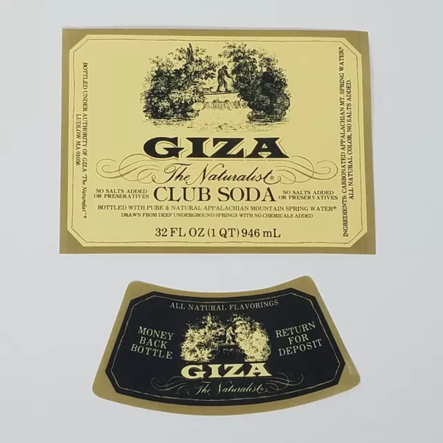 Giza Club Soda Bottle Crate Box Labels Unused Beverage Drink Advertising
