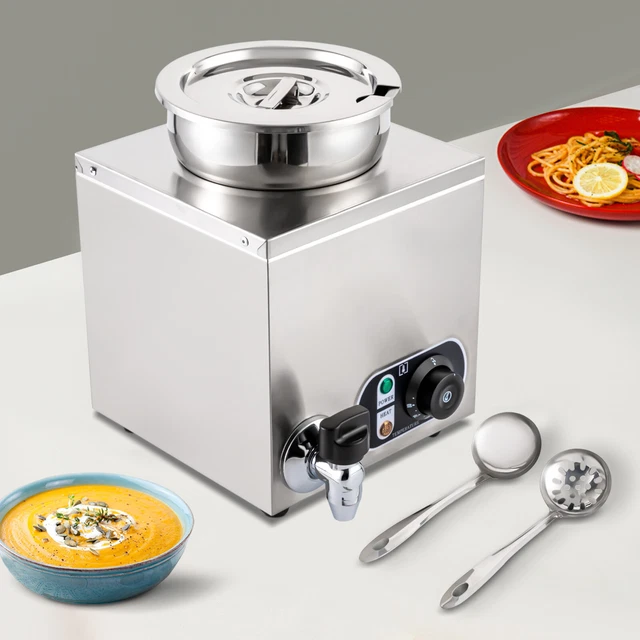 4L Large Electric Commercial Soup Warmer 4.2Qt Food Warmer Adjustable Temp30-85℃